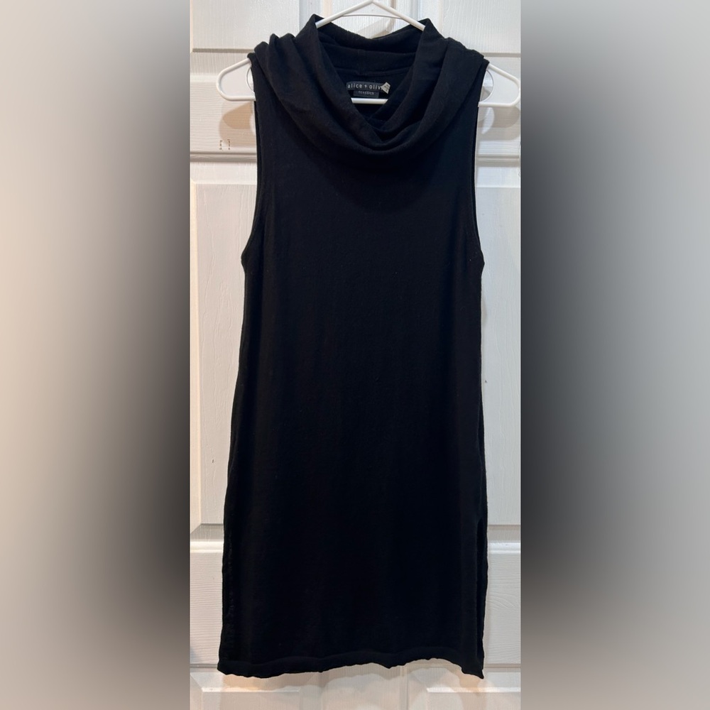 Alice + Olivia Delicate Cowl Neck Sleeveless Cashmere Wool Tunic Sweater Size S